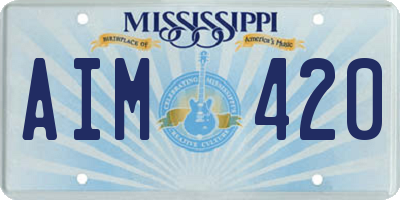 MS license plate AIM420