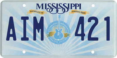 MS license plate AIM421