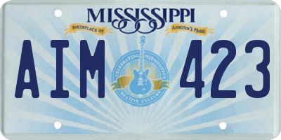 MS license plate AIM423