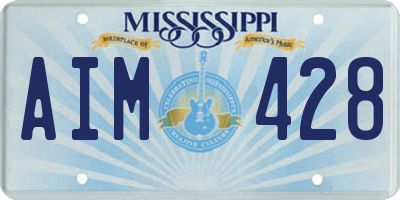 MS license plate AIM428