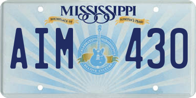 MS license plate AIM430