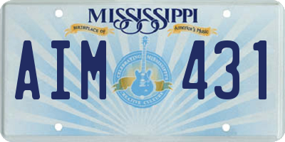 MS license plate AIM431