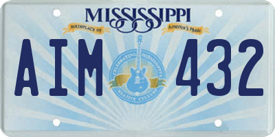 MS license plate AIM432