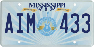 MS license plate AIM433