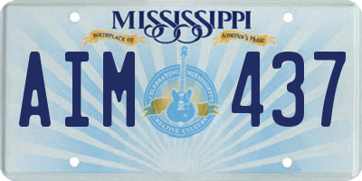 MS license plate AIM437