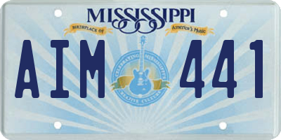 MS license plate AIM441