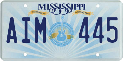 MS license plate AIM445