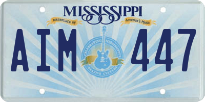 MS license plate AIM447