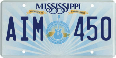MS license plate AIM450