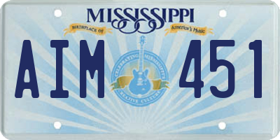 MS license plate AIM451
