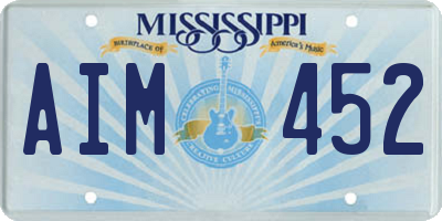MS license plate AIM452