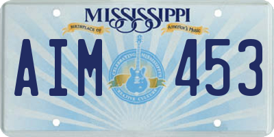 MS license plate AIM453