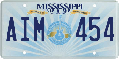 MS license plate AIM454