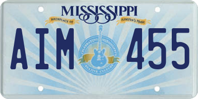MS license plate AIM455