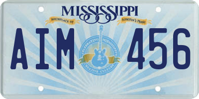 MS license plate AIM456