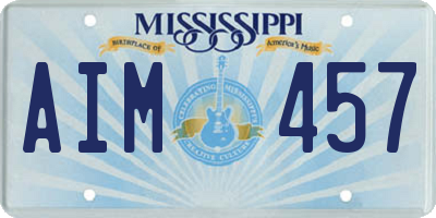 MS license plate AIM457