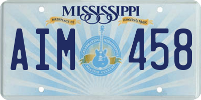 MS license plate AIM458