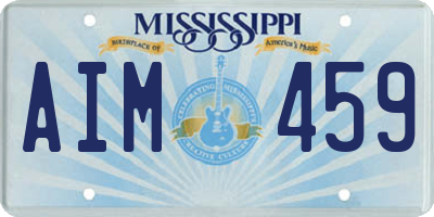MS license plate AIM459