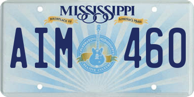 MS license plate AIM460