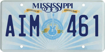 MS license plate AIM461