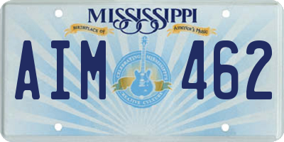 MS license plate AIM462