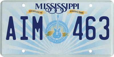 MS license plate AIM463