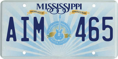 MS license plate AIM465
