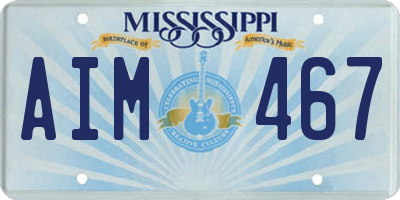 MS license plate AIM467