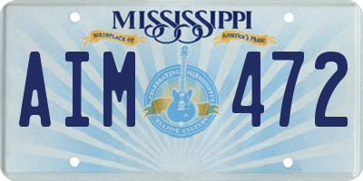 MS license plate AIM472