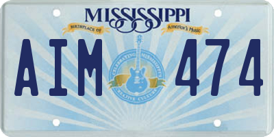 MS license plate AIM474