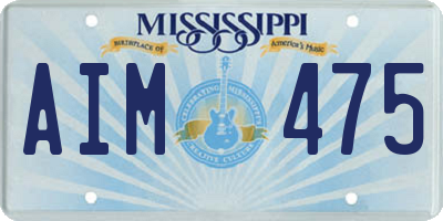 MS license plate AIM475
