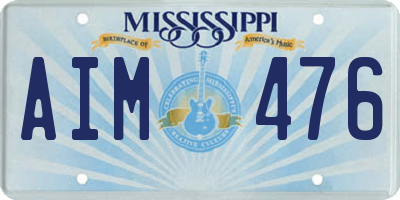 MS license plate AIM476