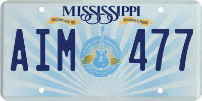 MS license plate AIM477