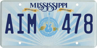 MS license plate AIM478