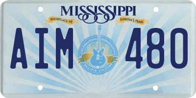 MS license plate AIM480