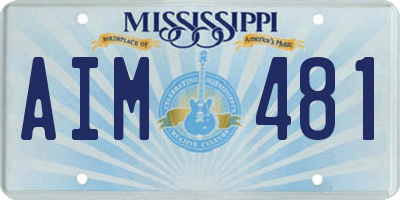 MS license plate AIM481