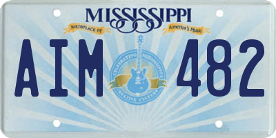 MS license plate AIM482