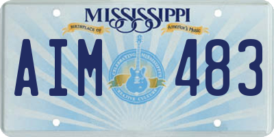 MS license plate AIM483