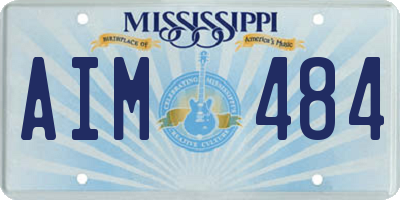 MS license plate AIM484