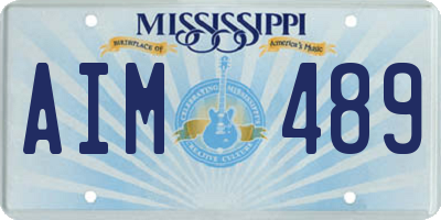 MS license plate AIM489