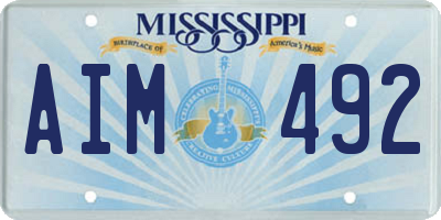MS license plate AIM492