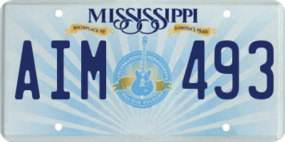 MS license plate AIM493