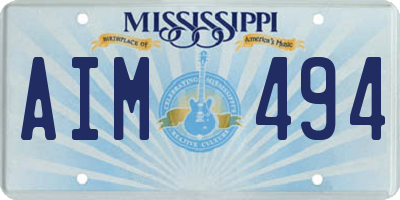 MS license plate AIM494