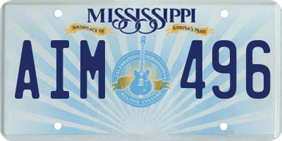 MS license plate AIM496