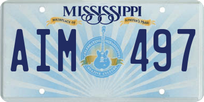 MS license plate AIM497