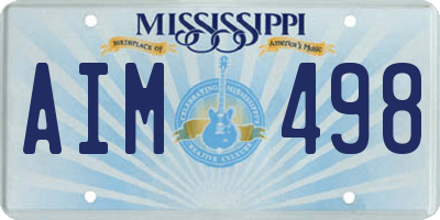 MS license plate AIM498