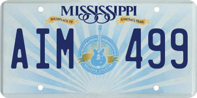 MS license plate AIM499