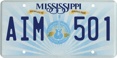 MS license plate AIM501
