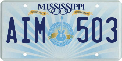 MS license plate AIM503