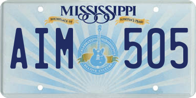 MS license plate AIM505